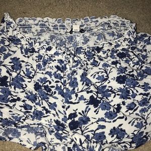 Blue & white floral shorts